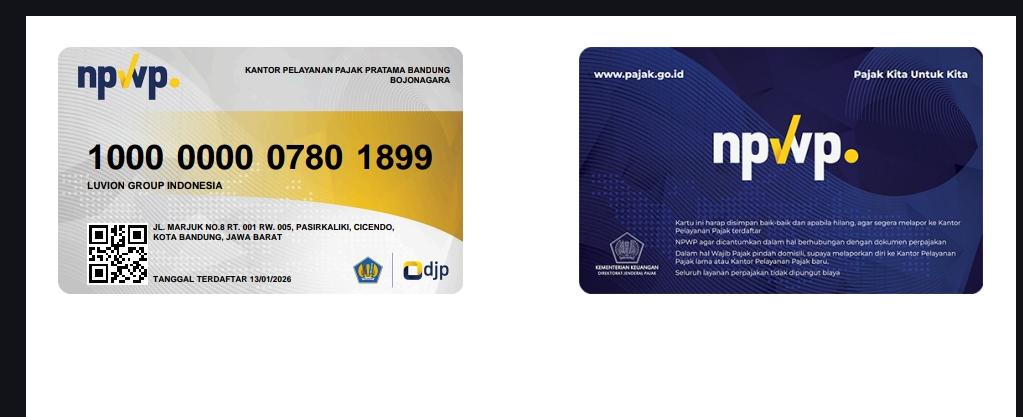 NPWP PT LUVION GROUP INDONESIA
